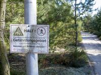 Warnschild in den Swatzke- und Skabybergen