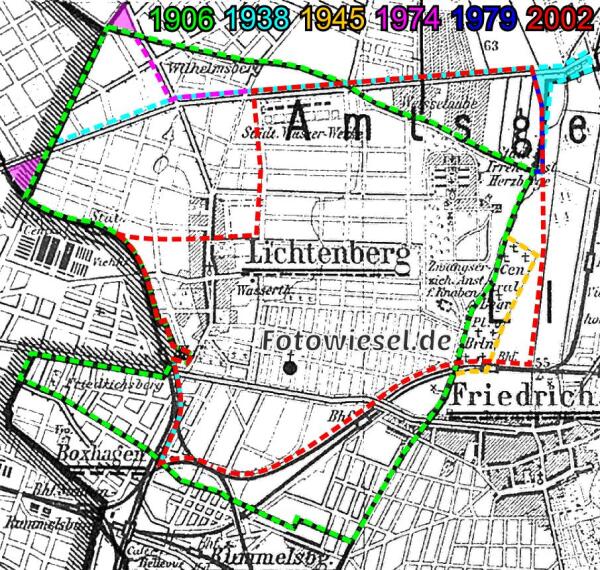 Lichtenberg in den Grenzen von 1906 bis 2002