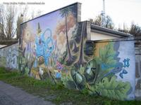 Graffiti von Herr von Bias - The Brezelhandboy - in der Wartenbergstraße in Berlin-Lichtenberg beim Wiesenweg