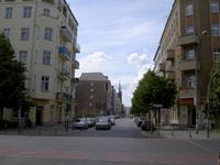 Rigaer Straße im Bezirk Friedrichshain-Kreuzberg in Berlin