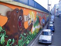 Berliner Bär Wandgemälde an der Skandinavischen Brücke