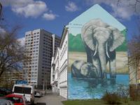 Wandgemälde mit Elefanten in Friedrichsfelde