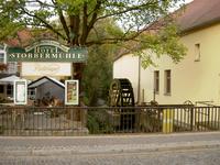 Mühlenrad der Stadtmühle am Gasthaus Stobbermühle in Buckow