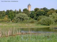 Flatowturm mit Kindermannsee im Schlosspark Babelsberg