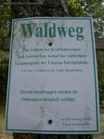 Altlandsberger Forst Schild Waldweg