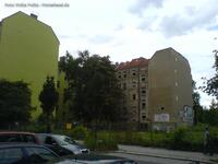 Baulücke der Wohnanlage AXIS Friedrichshain an der Pettenkoferstraße in Berlin-Friedrichshain