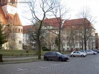 Amtsgericht mit Glaubenskirche am Roedeliusplatz in Berlin-Lichtenberg