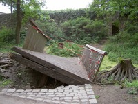 Altlandsberg Holzbrücke Stadtmauer Sturmschäden