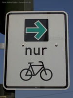 Grünpfeilschild für Radfahrer