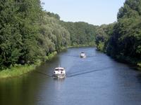 Boote auf dem Oder-Havel-Kanal bei Pinow/Borgsdorf