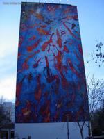 Wandgemälde von Christian Awe mit dem Namen Lichtenberg aus dem Jahr 2012 an der Frankfurter Allee in Berlin