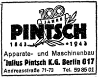 100 Jahre Pintsch 1843 - 1943